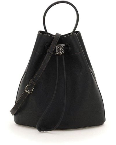 Burberry Small Tb Bucket Bag - Black