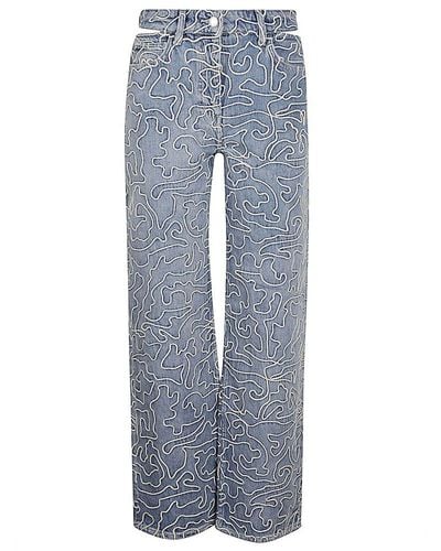 IRO Lambert Cut-Out Detail Cotton Jeans - Blue