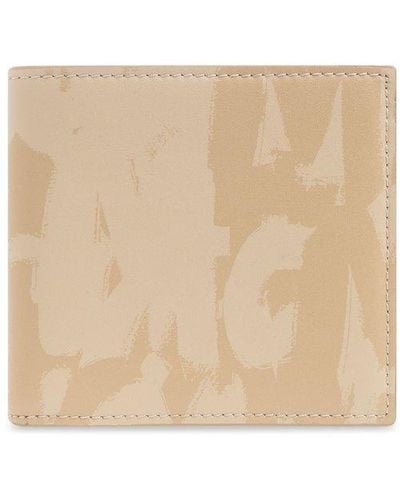 Alexander McQueen Leather Wallet With Logo - Natural