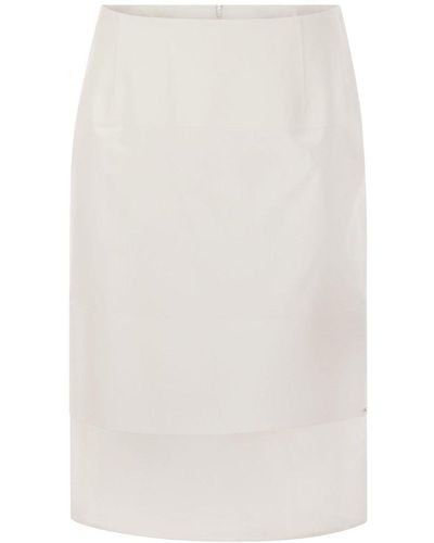 Sportmax Zip Detailed Low Waist Skirt - White