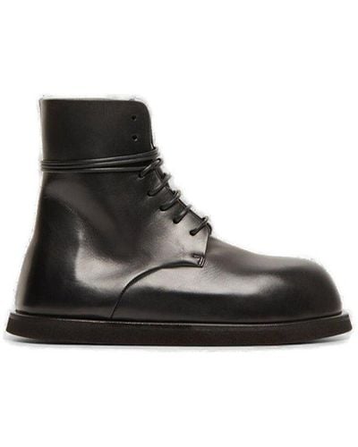 Marsèll Round-toe Lace-up Ankle Boots - Black