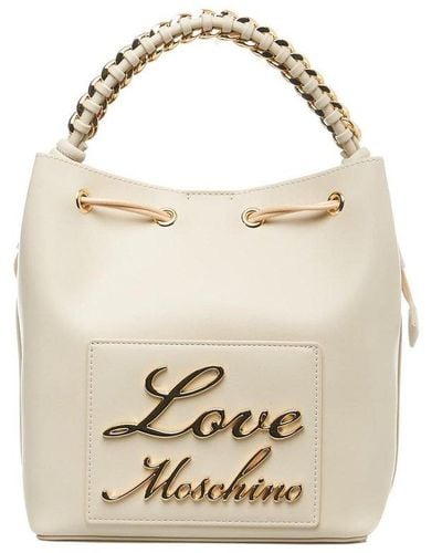 Love Moschino Logo Lettering Bucket Bag - White