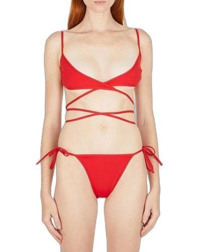 Balenciaga Wrap Bikini Set - Red