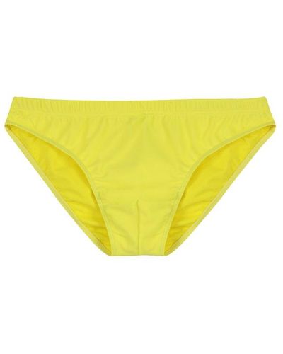 Moschino Logo Print Swim Briefs - Yellow