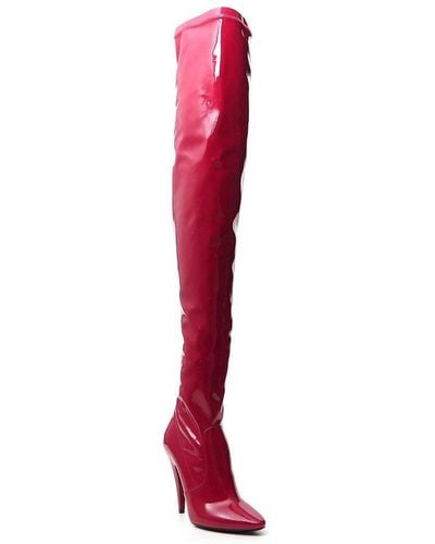 Saint Laurent Aylah Over-the-knee Boots - Red