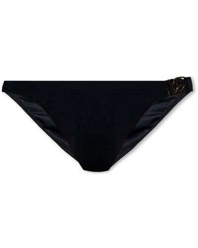 Dolce & Gabbana Dg Buckled Swim Briefs - Black