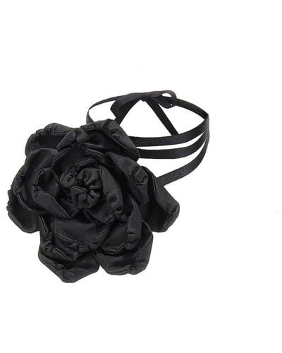 Dolce & Gabbana Flower Choker Necklace Jewellery - Black