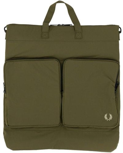 Fred Perry Helmet Zipped Laptop Bag - Green