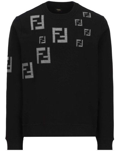 Fendi Ff Patch Crewneck Sweatshirt - Black