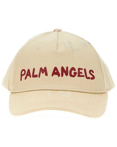 Palm Angels Seasonal Logo Hats - Natural