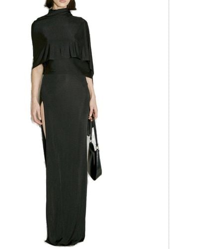 Saint Laurent High-neck Maxi Dress - Black