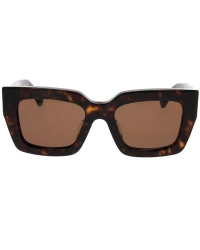Bottega Veneta Rectangle Frame Sunglasses - Multicolour