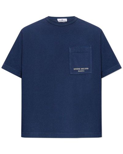 Stone Island T-Shirt With Pocket - Blue