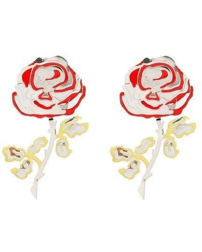Y. Project Rose Drop Hand Painted Earrings - Multicolor
