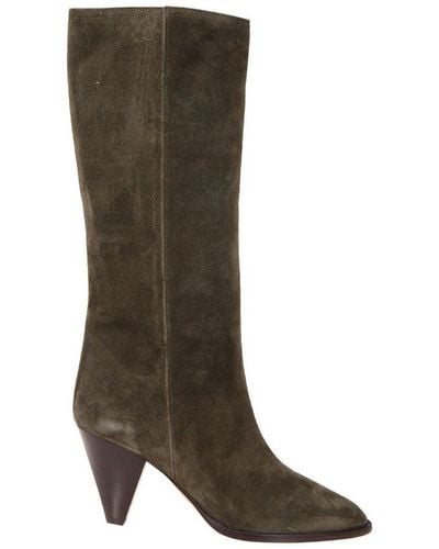 Isabel Marant Pointed-toe Heeled Boots - Green