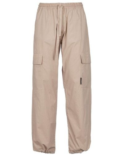MSGM Cargo Lace-Up Trousers - Natural