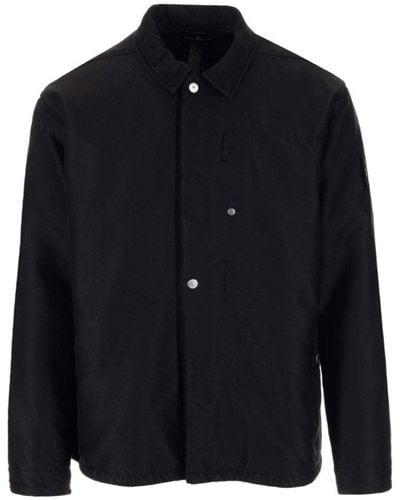 Stone Island Shadow Project Logo Patch Button-up Jacket - Black