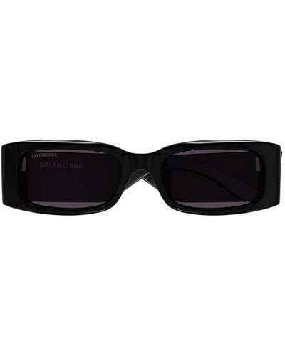 Balenciaga 56mm Max Rectangular Sunglasses - Black