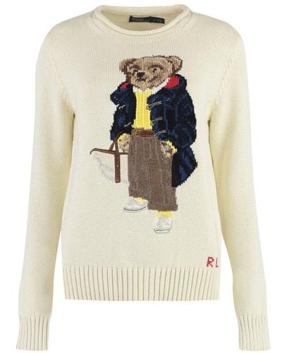 Polo Ralph Lauren Polo Bear Cotton Sweater - White