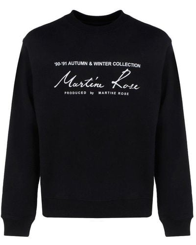 Martine Rose Slogan Printed Crewneck Sweatshirt - Black