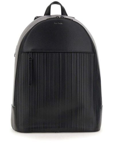 Paul Smith Leather Backpack - Black
