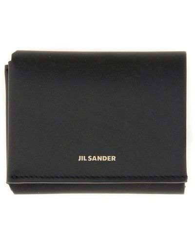 Jil Sander Logo-embossed Tri-fold Wallet - Black