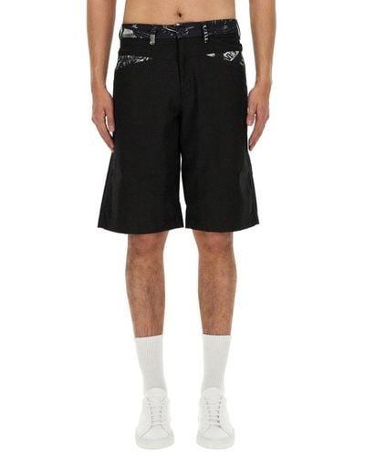 Versace Patchwork Bermuda Shorts - Black