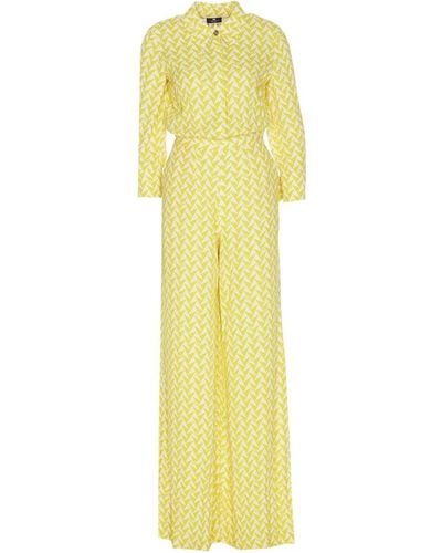 Elisabetta Franchi Geometric-pattern Printed Jumpsuit - Yellow