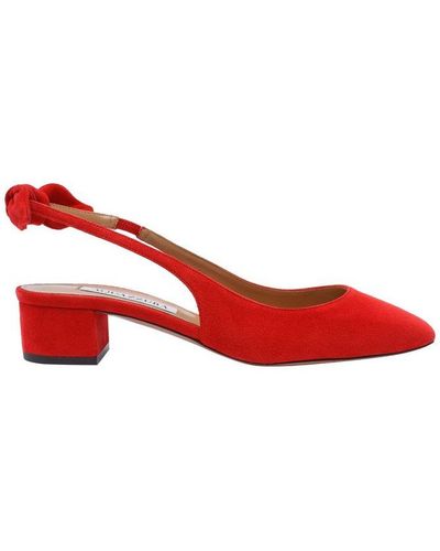 Aquazzura Bow-tie Slingback Court Shoes - Red