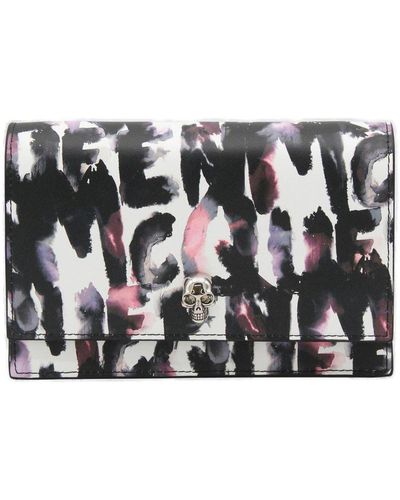 Alexander McQueen Multicolour Leather Graffiti Skull Small Bag - Metallic