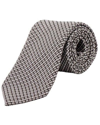 Tom Ford Geometric-printed Pointed Tip Tie - Grey