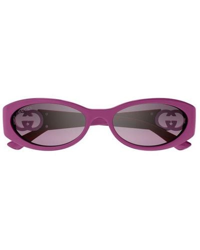 Gucci Oval Frame Sunglasses - Purple