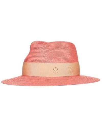 Maison Michel Logo Plaque Bucket Hat - Pink