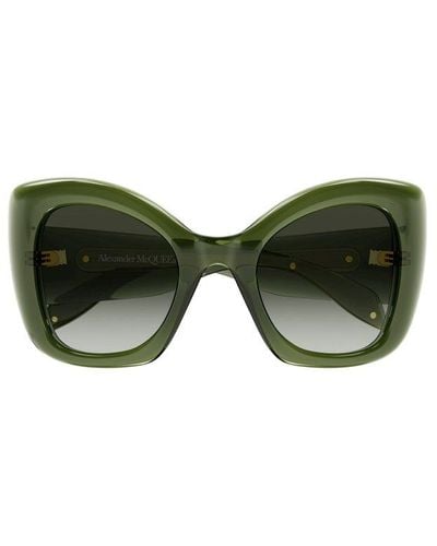 Alexander McQueen Oversized Frame Sunglasses - Green