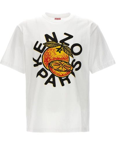 KENZO Graphic Printed Crewneck T-shirt - White