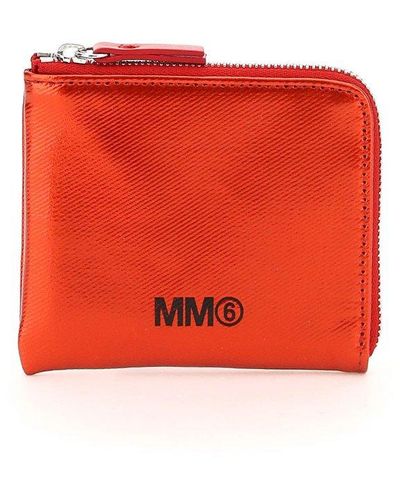 MM6 by Maison Martin Margiela Coated Canvas Mini Wallet - Red