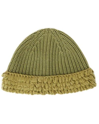Moncler Genius Ribbed Wool Cashmere Beanie - Green