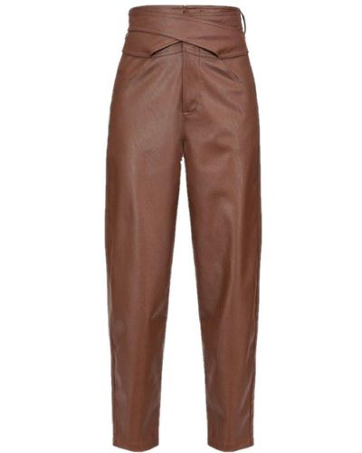 Pinko Shelby Tapered-leg Trousers - Brown