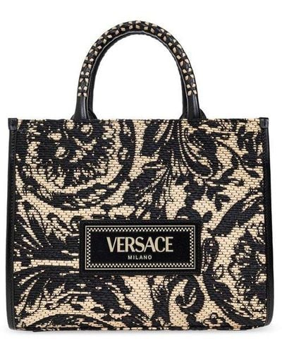 Versace Barocco Athena Small Top Handle Bag - Black
