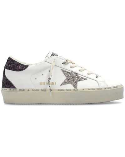 Golden Goose Super Star Glittered Lace-up Trainers - White