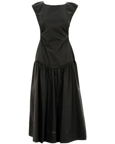 Pinko Open Back Sleeveless Midi Dress - Black