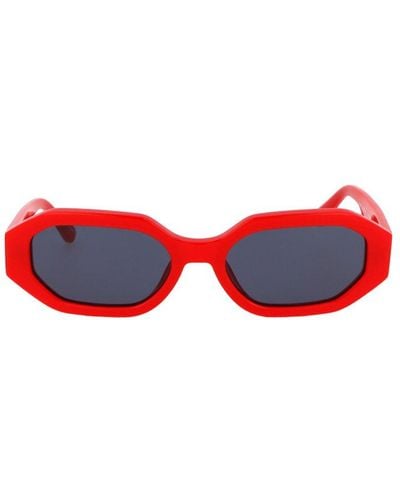 Linda Farrow X The Attico Irene Hexagonal Frame Sunglasses - Red