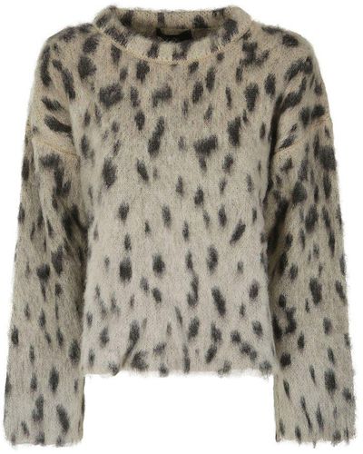 Ssheena Ken Leopard Intarsia-knit Sweater - Multicolor