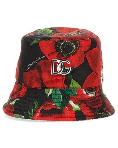 Dolce & Gabbana Floral Bucket Hat - Red