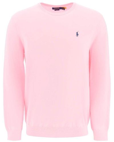 Polo Ralph Lauren Cotton Knit Pullover With Embroidery - Pink