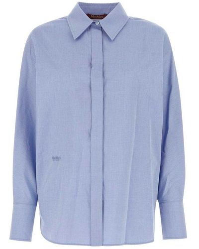 Max Mara Studio Buttoned Long-sleeved Shirt - Blue