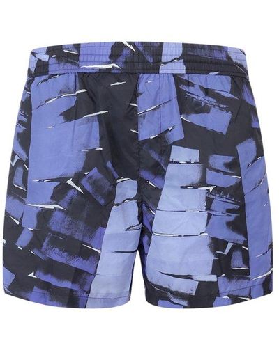 Ferragamo Palm Print Swim Shorts - Blue