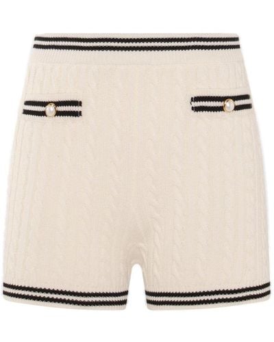 Alessandra Rich Knitted Shorts - Natural