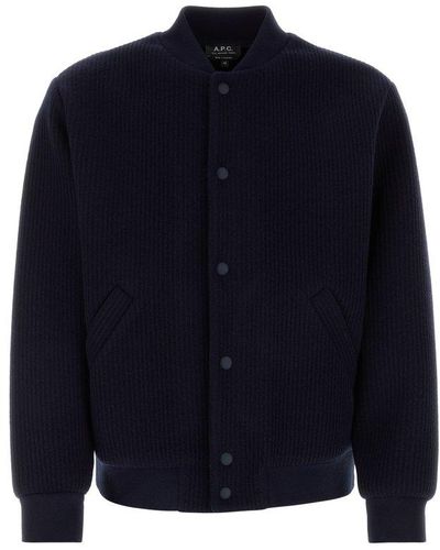A.P.C. Mick Buttoned Long-sleeved Jacket - Blue