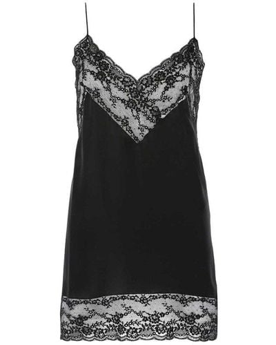Saint Laurent Lace Detail Nightgown - Black
